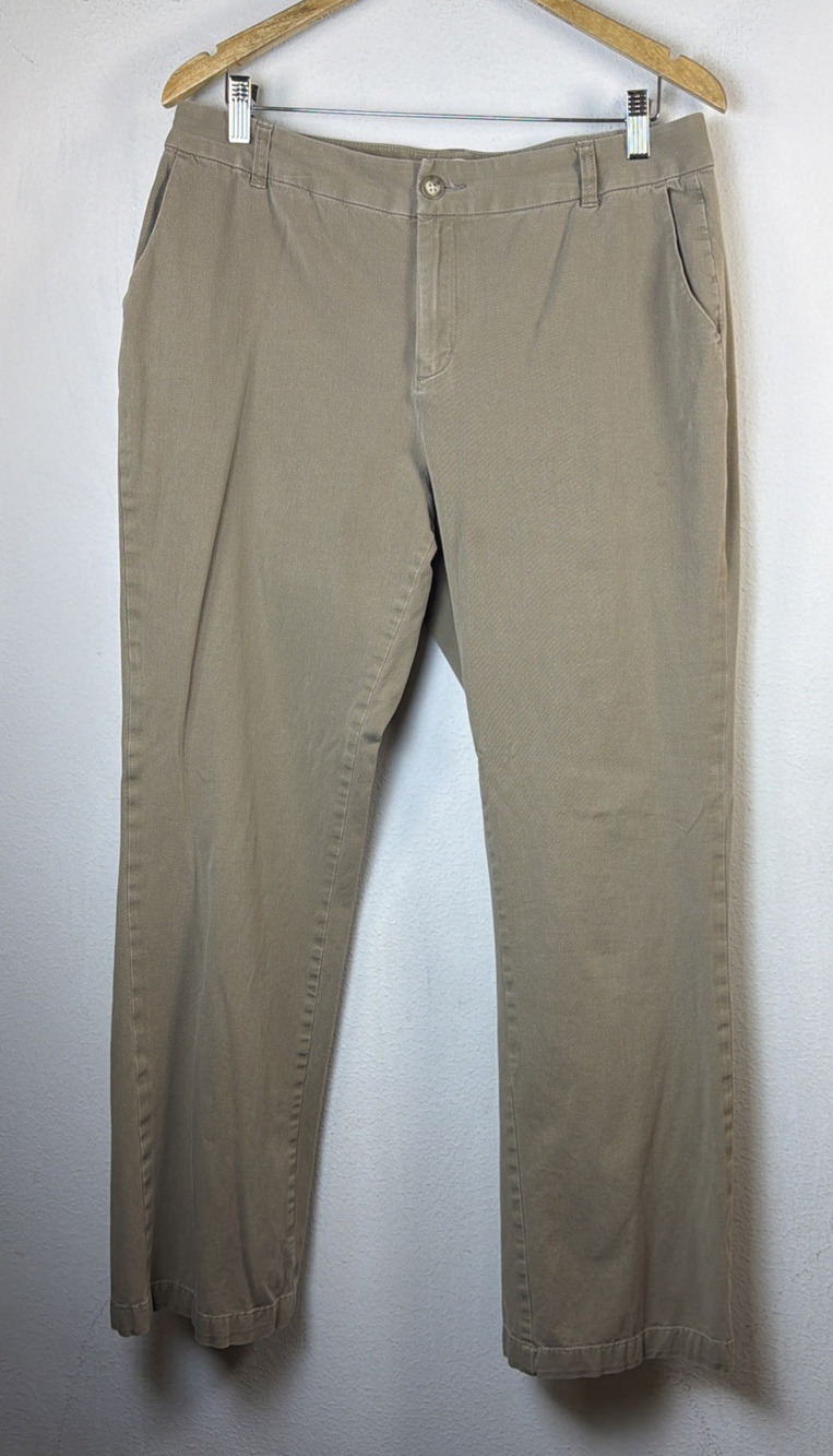 Coldwater Creek Womens career Stretch Dress Pant Size 12 Beige Straight Leg